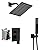 JingGang Matte Black Shower System Bathroom Rainfall Shower Faucet Set Complete Wall Mounted 8 Inch Shower Head and Handle Set with Rough-in Valve Body and Trim Kit
