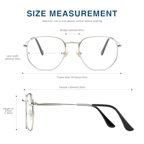 Image of WAZIR Metal Blue Light Blocking Glasses For Women /Men, Computer Glasses, Gaming Glasses, Anti Eye strain, UV Filter Lenses