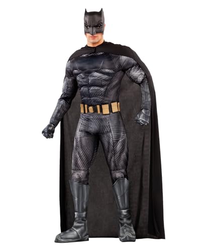 Funidelia Disfraz Oficial de Batman para hombre - La Liga de la Justicia, Traje del Caballero Oscuro para adultos, Disfraces de Carnaval, Halloween y Fiestas – Talla L