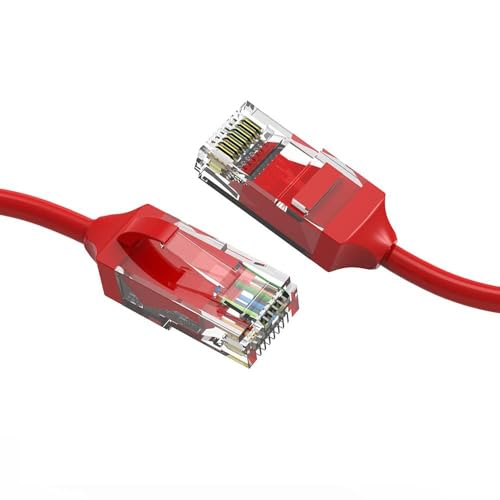 Cable de red Cat 6 Ethernet 2 pies rojo x2 miniatura 1