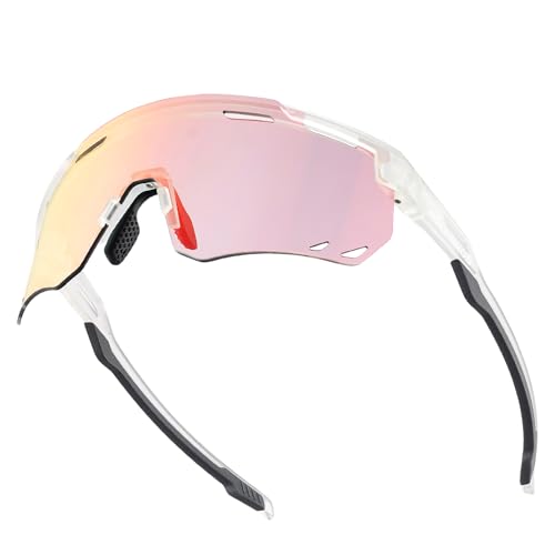 ROCKBROS Photochromic Cycling Glasses UV Protection Sports Sunglasses for Men Woman Lightweight Biking Sunglasses