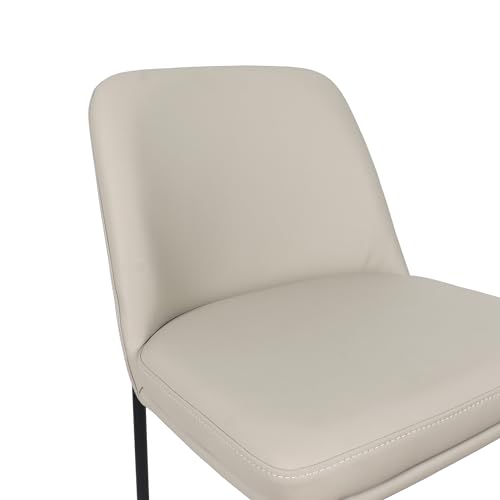Manhattan Comfort Loft Set de 2 Butacos Altos para Cocina y Comedor, Tapizados en Cuero Vegano, Sillas con Estructura Metálica, Respaldo Curvo, Muebles para Montaje en Casa, Gris Piedra miniatura 5