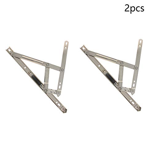 MroMax 12 Inch Round Slot Casement/Hanging Window Hinge and 202 Stainless Steel Silver Tone 2PCS, Gray, 2pcs 12inch 2.0 - Image 3