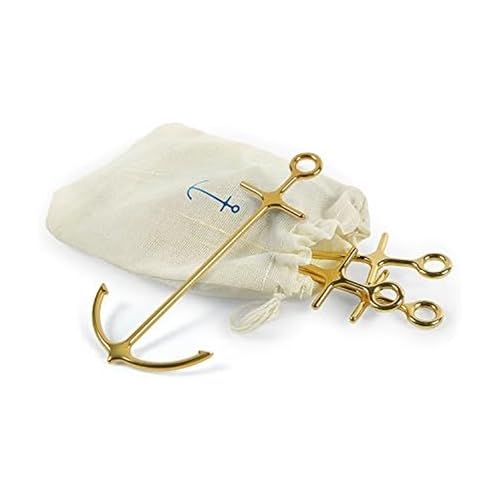 Genuine Fred Gold ANCHORED Stainless Steel Cocktail Picks, Set of 6, small, (5186704)