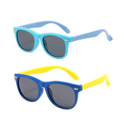 Image of FANNYGO 3 Pack Kids Sunglasses for Boys Girls Kid children's Polarized Sunglasses Age 3-10