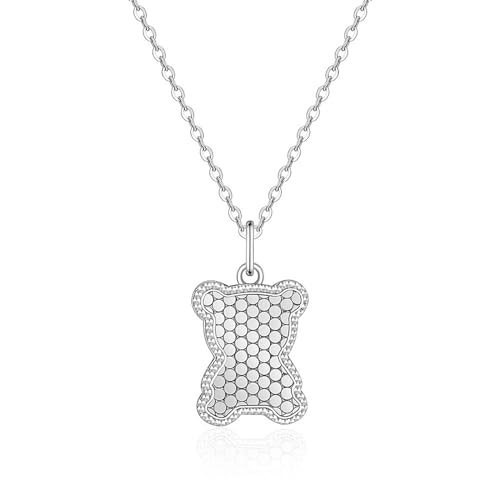 Collier S925 Silver Bear : le pendentif hip hop pour femmes qui évite les allergies