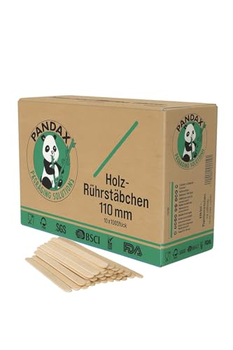 Inoverse 1000 Stück Rührstäbchen Einweg Kaffeestäbchen - 11 cm Kaffeerührer aus Holz, Holzstäbchen für Heißgetränke Tee Kaffee to go, Umweltfreundliche Umrührstäbchen