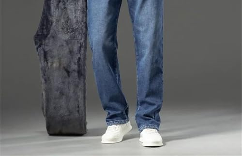 Men's Straight-Leg Jeans, Stylish Slim-fit Business Trousers, Classic Solid-Color Jeans3