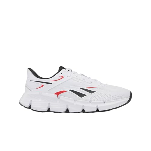 Reebok Uomo Zig Dynamica 6 Sneaker, Ftwr White Core Black Energy Red, 42 EU