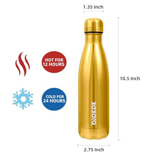 Image of BJPKPK 17 oz Insulated Water Bottle, Stainless Steel Flask, Leak Proof