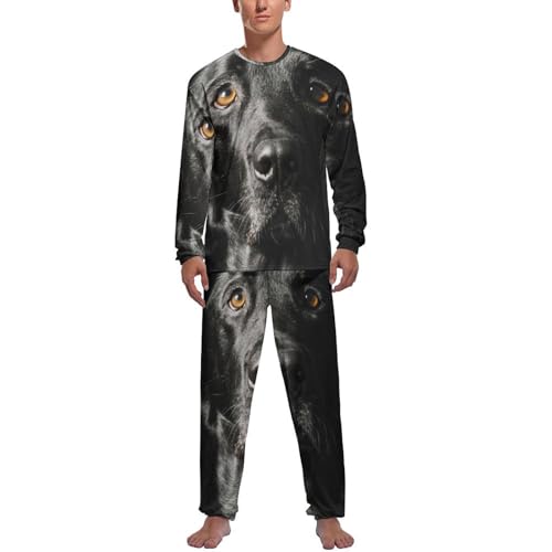 Pyjama homme imprimé labrador noir, le cadeau parfait pour amoureux des animaux