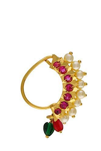 GirlZ! Jai Malhar Serial Banu Nath Gold Plated(Non Pierced),Maharashtrian Nose Ring for Women (B01N5JTNJN) Amazon Price History, Amazon Price Tracker