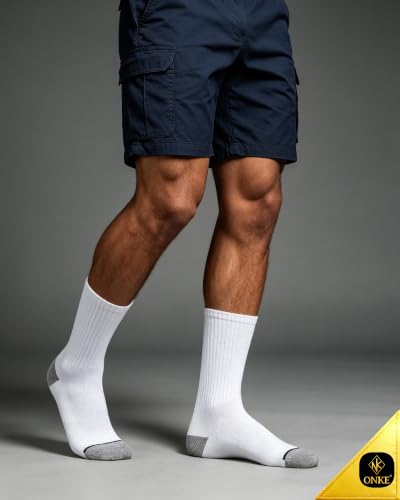 Image of ONKE Seamless Athletic Work Socks for Men Heavy Duty Boot Max Cushion Crew