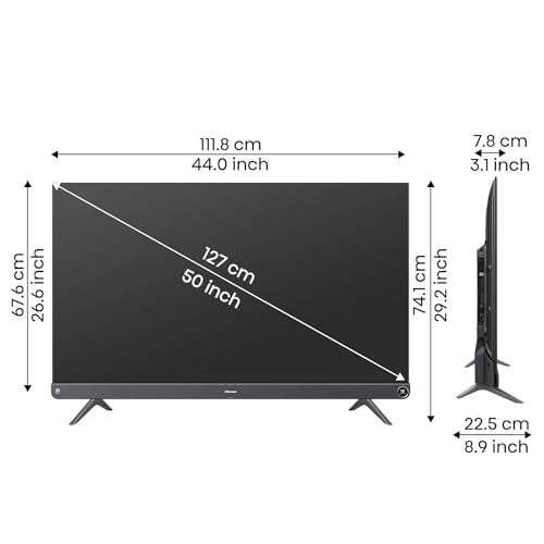 Image of Hisense 126 cm (50 inches) Tornado 2.0 Series 4K Ultra HD Smart LED Google TV 50A7H (Metal Gray)