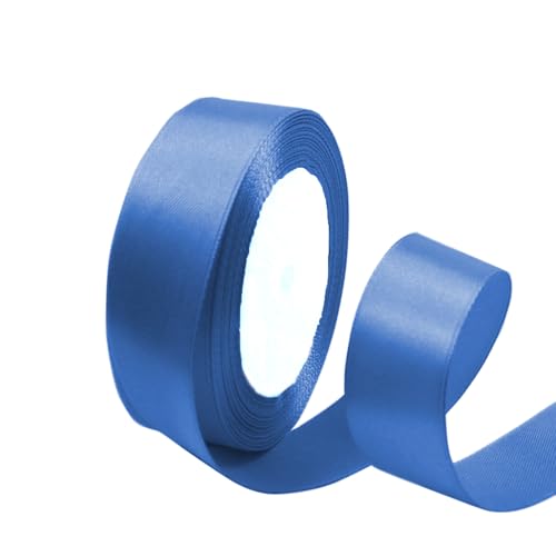 リボン 包装 サテンリボン ラッピング 幅約25mm 縦長約22M 手芸 手作り ギフトラッピング用りぼん ちょう結び 手芸 ラッピング 花材 手作り ハンドメイド用 ギフト 装飾 可愛い PureSino (湖蓝色)（Amazon）