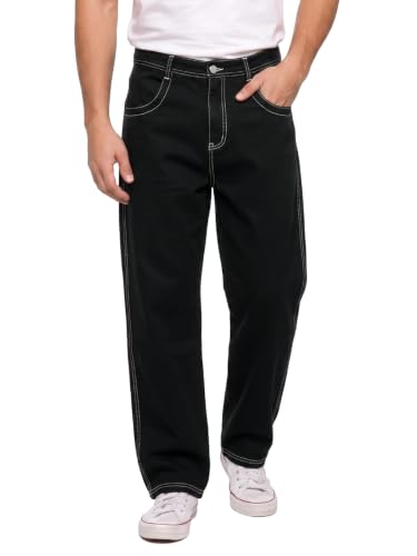 Image of GINGTTO Men's Baggy Barrel Jeans Wide Leg Y2K Denim Pants | Loose Fit Streetwear Casual Hip Hop Skater Vintage Style