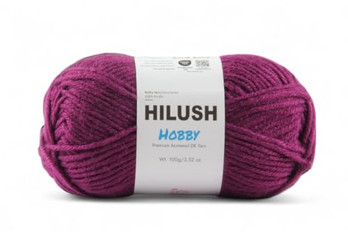 Image of Hobby,Wool Yarn dk Acrylic Hand Knitting Yarn Ball (100g /1 Ball),Suitable for Craft amigurumi Shade 001 (Dark Purple)