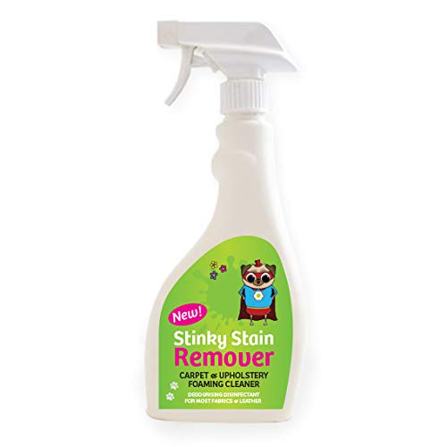 Stinky Stain Remover Foaming Sofa and Carpet Cleaner. 500ml ready to use Handheld Cleaning Spray. Pet Odour Eliminator for Cats and Dogs. Fabric, Upholstery, Floor and Rug Freshener for Home