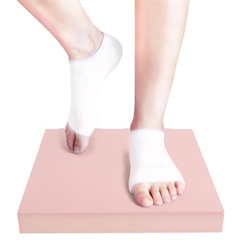 MBKHFLL Exercise Balance Pad，Balance Foam Mat for Physical Therapy Equipment & Strength Stability Training, Slip Resistant Foam Mat for Yoga, Pilates, Meditation，Gardening knee pads (Pink)