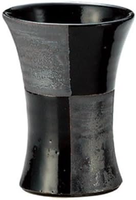 日本陶彩 Kagun Black Ichimatsu Shochu Cup