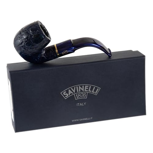 Savinelli Pipes Alligator Collection: Colorful Wood Briar Pipe Brown | Handmade in Italy Oom Paul Shaping Mixed Rusticated & Polished Finish 614 6mm product thumbnail 10