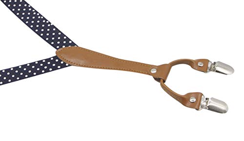 Doloise Men's Suspenders Bowtie Set Elastic Y Shape Style Women's Suspenders Bowtie For Wedding&Formal Events(Navy Nots) #TOP3