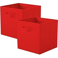 ShellKingdom Storage Bins, Foldable Fabric Storage Cubes and Cloth Storage Organizer Drawer for Closet and Toys Storage, 2 Pack (Red)