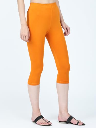 Image of Robinbosky Premium Stretchable Cotton Capri Legging for Women | Suitable for Formal wear & Casual wear | High-End Elastic Makes. The Leggings Squat Proof and Durable for Travel, Yoga, & Workout.