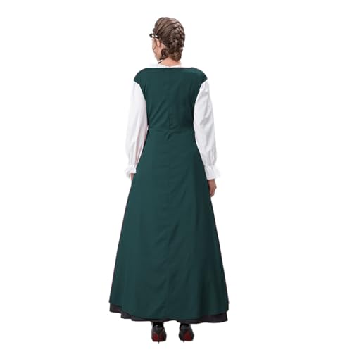 Robe cosplay élégante femme col carré tenue soirée rétro Oktoberfest XL