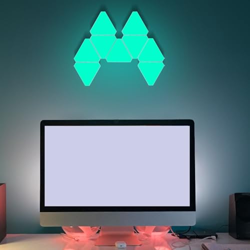 Applique murale LED triangulaire RVB lot de 6 télécommande Fafeicy - 5