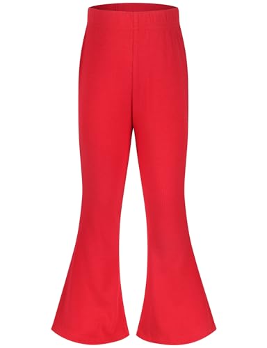 Spring&Gege Girls Ribbed Bell Bottoms Fall Flare Leggings Pants (5-12 Years)
