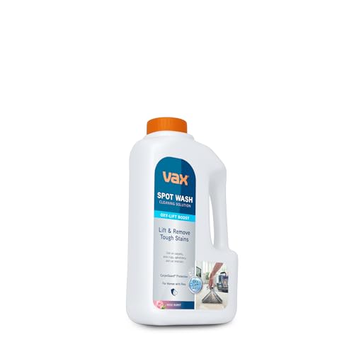 Vax SpotWash Oxy-Lift 1L Spot Cleaning Solution, Upholstery Carpet Stain Remover Shampoo, Rose Burst Scent, Breaks Down and Lifts Tough Stains, 1-9-143111, White