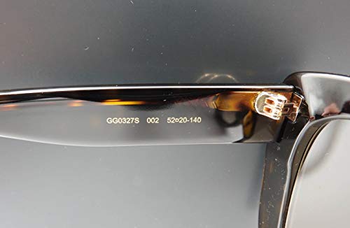 Gucci Unisex – Erwachsene GG0327S-002-52 Sonnenbrille, Dunkel Havana, 52