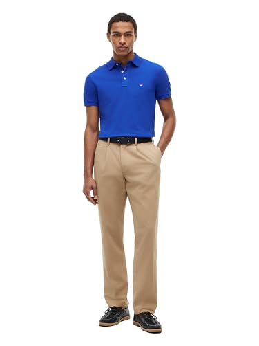 Image of Tommy Hilfiger Men's Short Sleeve Polo Shirts in Slim Fit with Stretch and Organic Pique Cotton