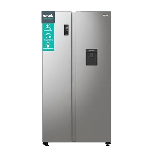 Gorenje NRR 9185 EAXLWD Side by Side Kühl-Gefrierkombination, Made in Europe, EEK E, NoFrostPlus, Inverter-Kompressor, Crisp Zone, ConvertActive Zone, FastFreeze, 178,6 cm, Edelstahl