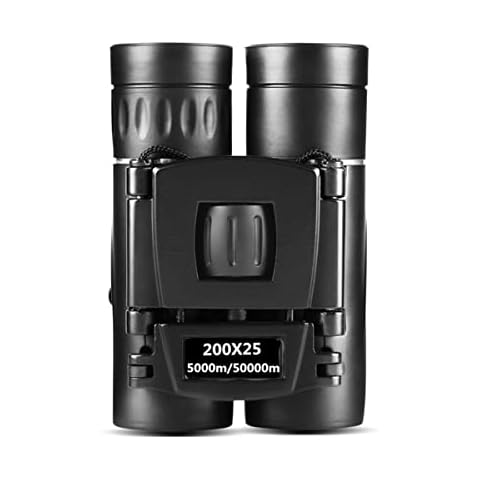 PMKCZX Powerful HD Professional Binoculars, 100x22 200x25 Binoculars, Waterproof Telescope, BAK4 Micro Night Vision, For Outdoor Hunting Camping Travel (Color : Black, Size : 200x25) Cover