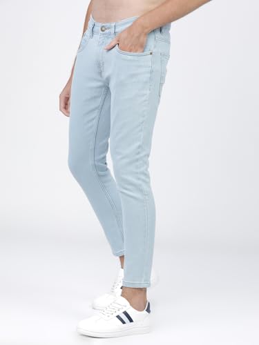 Image of Highlander Men's Slim Fit Jeans | Cropped Length | Jeans for Man | Stylish Casual Wear for Everyday Comfort