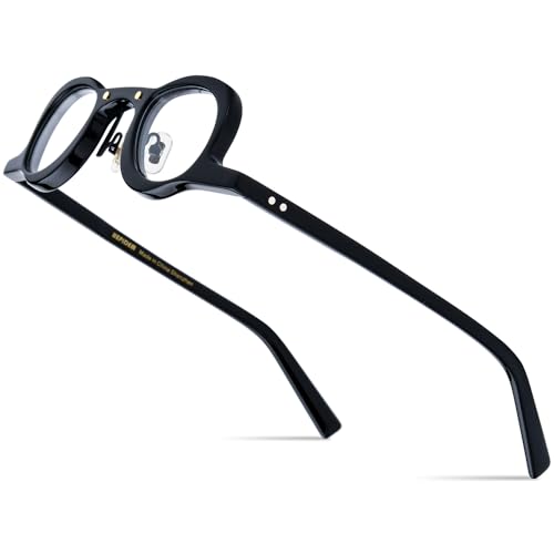 Image of HEPIDEM Acetate Glasses Frame Men,Round Optical Eyeglasses Women Vintage Retro Eyewear 9153
