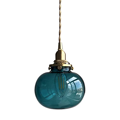 Lustre à une tête E14 suspension en verre style industriel chic
