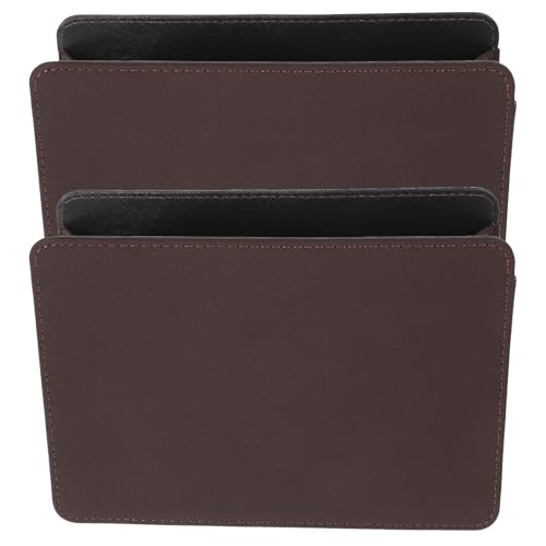 Cubo de basura para coche de cuero PU marrón Luxshiny 2 piezas con apertura amplia