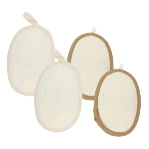 Happyyami 4 Piezas Esponjas de Loofah para Ducha de Exfoliación Suave para Baño y Limpieza Corporal y Secado Rápido
