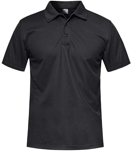 MAGCOMSEN Men's Breathable Quick Dry Golf Polo Shirt Summer Outdoor Lightweight Short Sleeved Shirts