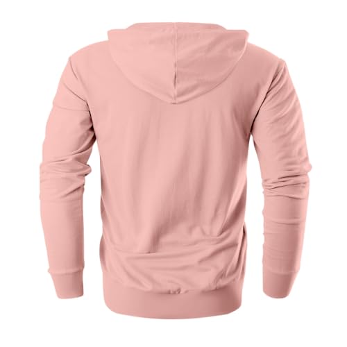 Men Zip up Hoodie Lightweight Long Sleeve Basic Slim Fit Sweatshirt Solid Fall Jacket with Pocket4