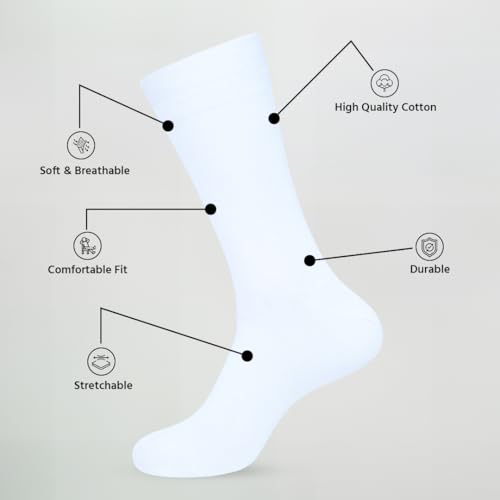 Mens Dress Socks |Pack of 4| Trouser Breathable Business Professional Formal Wear | Everyday Sock | Solid Colors4