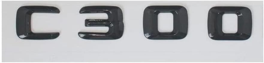 Emblemas de ABS negro con relieve 3D para Benz C300 que resisten al clima