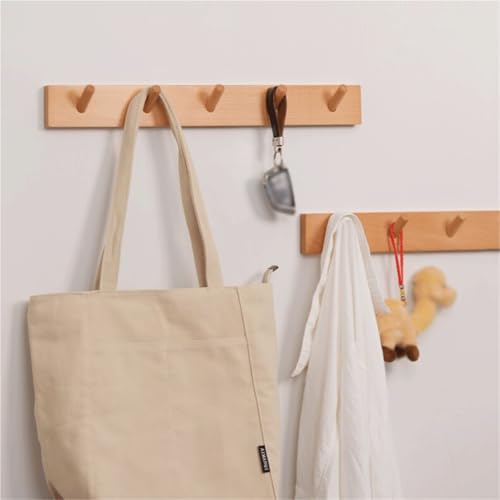 Perchero de pared de madera sin clavos para dormitorio 5