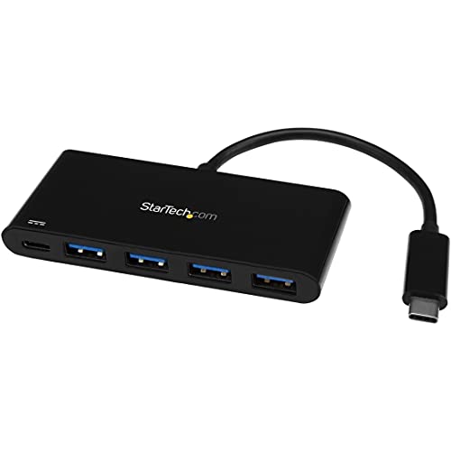 StarTech.com 4-portowy koncentrator USB 3.0 z zasilaniem - USB-C na 4 x USB-A - kompaktowy koncentrator USB C - Hub USB typu C z PD 2.0 - Powered USB Hub