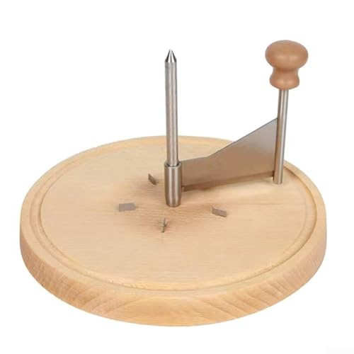 Niceminiwall Cheese Flower Shaver Curler Wheel with Lid and Oak Wood Base, Stainless Steel Slicer Attachment for Beautiful Cheese Curls on Charcuterie Boards