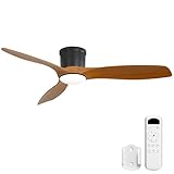 Sofucor 52 Inch Low Profile Ceiling Fans with Lights, Modern Flush Mount Ceiling...