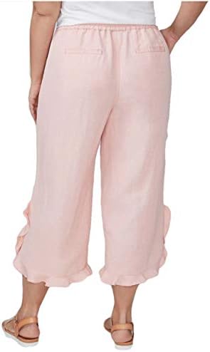 Lane Bryant Linen Ruffle-Hem Crop Pants 